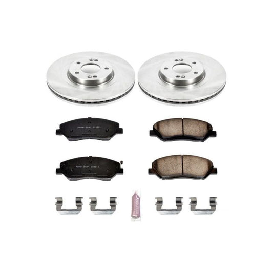PowerStop OE front brake kit for 2013-2016 Hyundai Santa Fe, including brake pads and rotors for reliable stopping power.