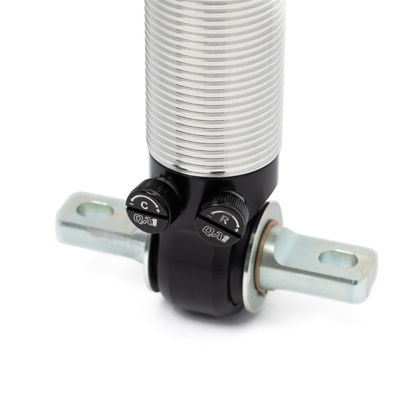 QA1 Chevrolet Silverado 4WD lowering kit spindles, double adjustable, for 4 to 6-inch drop, shown installed on truck.