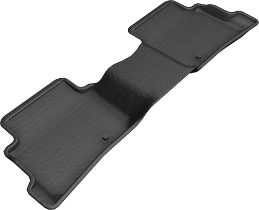 Black 3D MAXpider rubber floor mats for 2nd row of 2019 Hyundai Ioniq Electric, showing textured surface and fit.