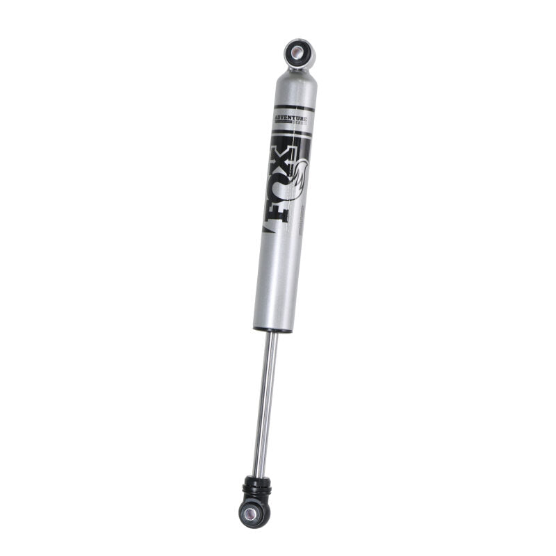 Ridetech rear Adventure Series shock for 2015+ Ford F150 with 5.5-inch lowering kit, showing close-up of shock absorber.