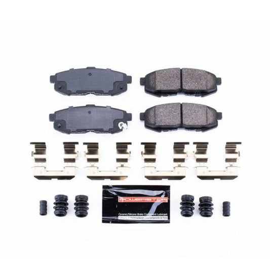 PowerStop Z23 Evolution sport rear brake pads for Mazda MPV 2004-2006 with hardware, high-performance replacement braking component.