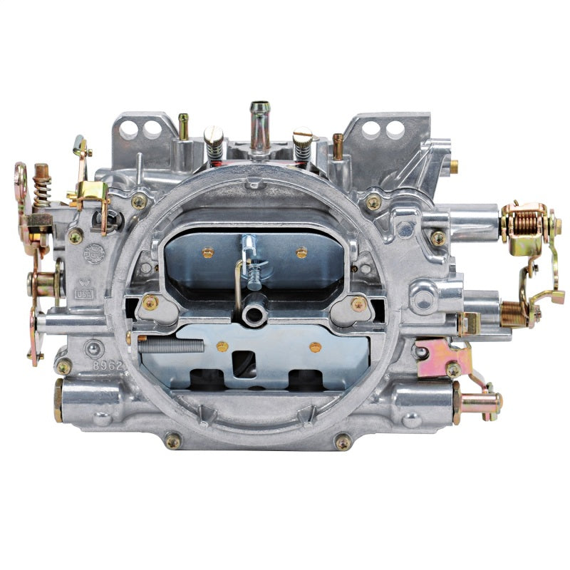 Edelbrock AVS2 500 CFM carburetor with manual choke, satin finish, for high-performance automotive engines.
