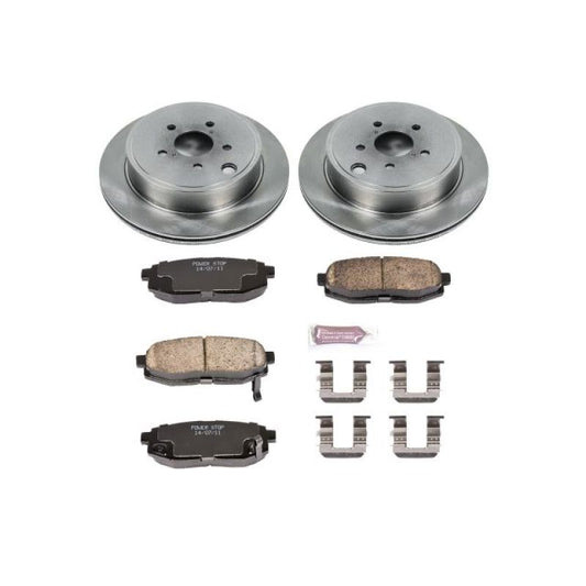 PowerStop rear OE brake kit for 2013-2016 Scion FR-S, including brake rotors and pads, designed for reliable stopping performance.