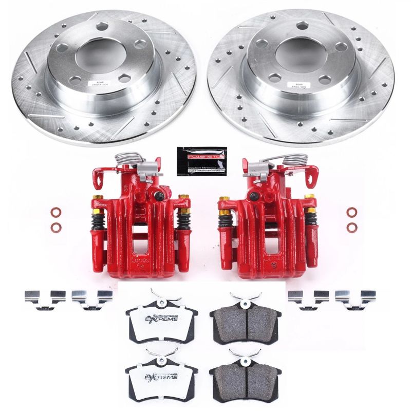 PowerStop Z26 Street Warrior brake kit with rear calipers for Audi Allroad Quattro 2001-2005, performance brake upgrade.