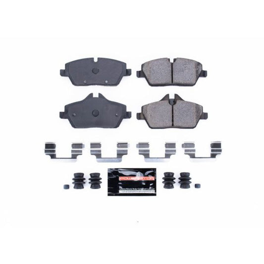 PowerStop Z23 Evolution Sport brake pads for Mini Cooper front, performance brake pads with hardware included, vehicle upgrade.