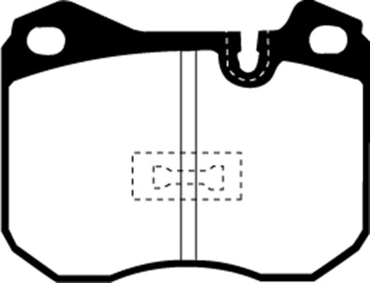 EBC Redstuff front brake pads for Porsche 924 2.0 Turbo, performance brake pads with red friction material for enhanced stopping power.