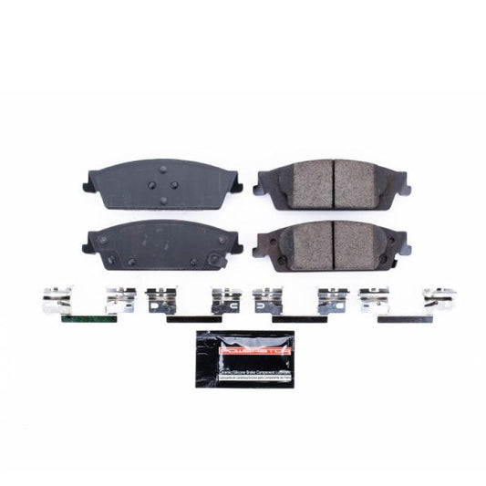 PowerStop Z23 Evolution Sport rear brake pads with hardware for Cadillac Escalade 2015-2019, performance brake replacement.