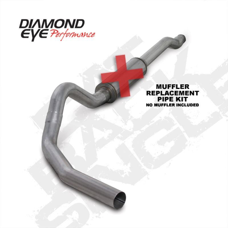 Diamond Eye Performance catback exhaust pipe for 2003-2007 Ford 6.0L F250/F350 extended cab trucks, showing the stainless steel pipe.
