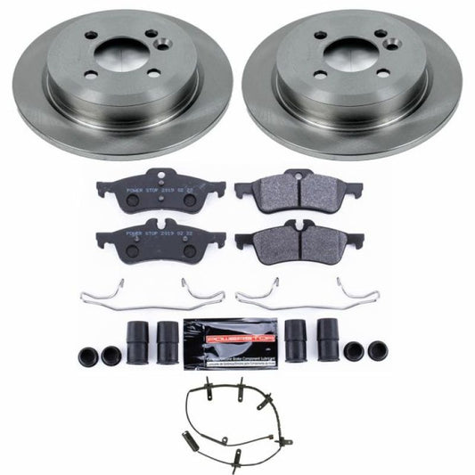 PowerStop Mini Cooper rear Track Day SPEC brake kit with performance brake components and black finish, designed for enhanced braking.