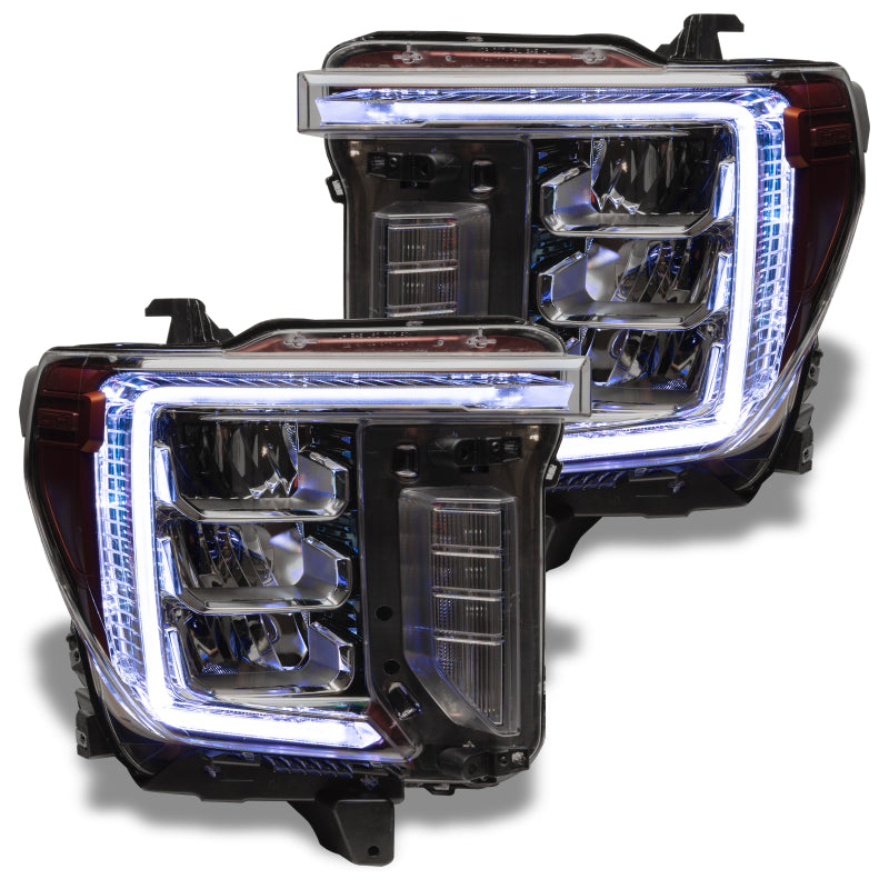 Oracle GMC Sierra 2500/3500 HD RGB+W headlight DRL kit with BC1 controller, featuring LED headlights and daytime running lights.