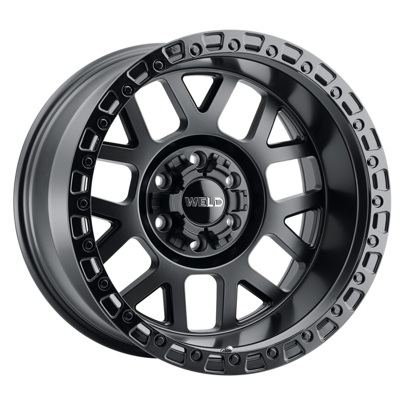 Weld Cast Wheel Weld Cinch 20x9 satin black with 6x135 bolt pattern, 5.75" backspacing, and 106.1mm hub bore, non-beadlock style.