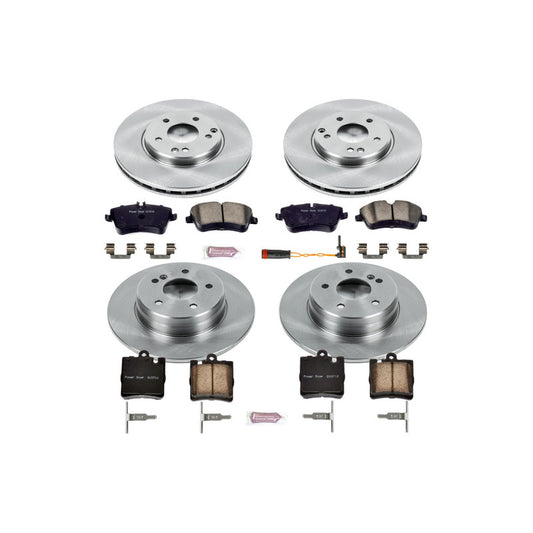 PowerStop OE brake kit for 2003 Mercedes-Benz C230, front and rear Autospecialty brake components with rotors and calipers.