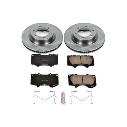 PowerStop OE brake kit for Lexus GX460 front, includes brake rotors and pads, designed for 2010-2019 models.