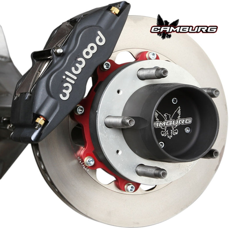 Camburg 2.50/3.25 Race Series rear hub center cap for leaf springs, shows the black cap with mounting details.
