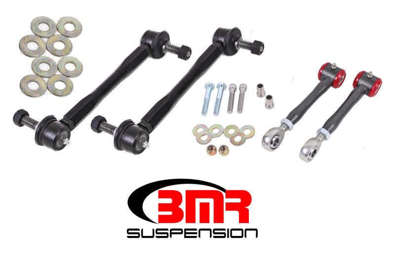 BMR Suspension black hammertone sway bar end link kit for 2016-2017 6th Gen Camaro front and rear suspension components