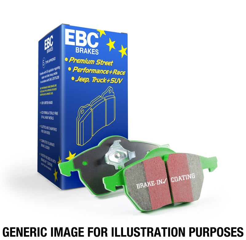 EBC Greenstuff front brake pads for 1993-1998 Toyota Supra 3.0 Twin Turbo, performance brake pads for enhanced stopping power.
