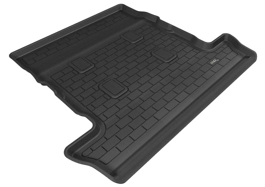 Black 3D MAXpider cargo liner for Lexus LX570 2008-2020, made of durable rubber, designed to protect the vehicle's cargo area.