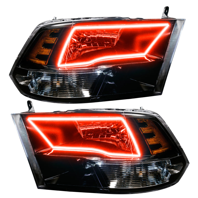Oracle 09-17 RAM 1500 Quad Pre-Assembled Headlights Blk Housing - w/ Simple Controller