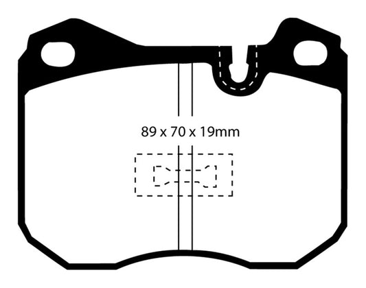 EBC Redstuff front brake pads for Porsche 924 2.0 Turbo, high-performance brake pads with red backing plates.