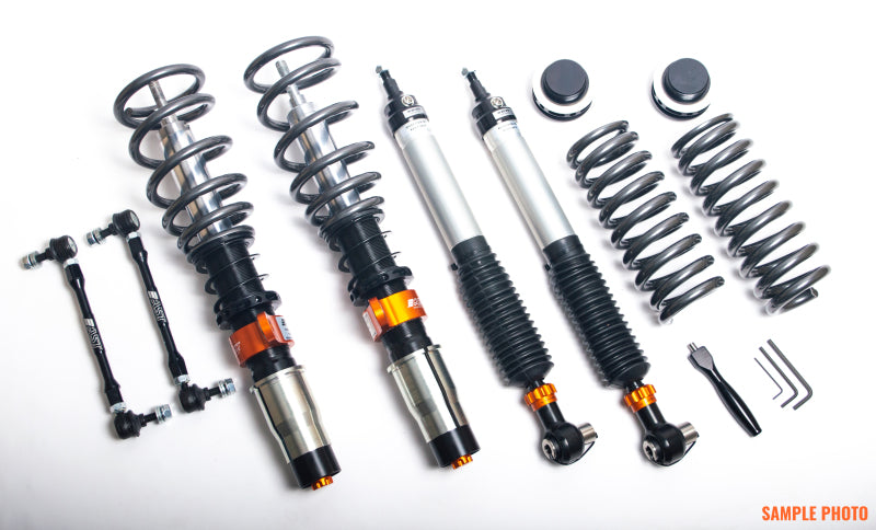 AST 5100 Series coilovers for rear BMW 1 Series E81/E82/E87/E88, performance suspension upgrade with adjustable coilover shocks.