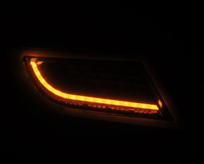 AlphaRex LUXX LED taillights for Toyota GR86 22-24 in black smoke finish, showcasing sleek, modern tail light design.
