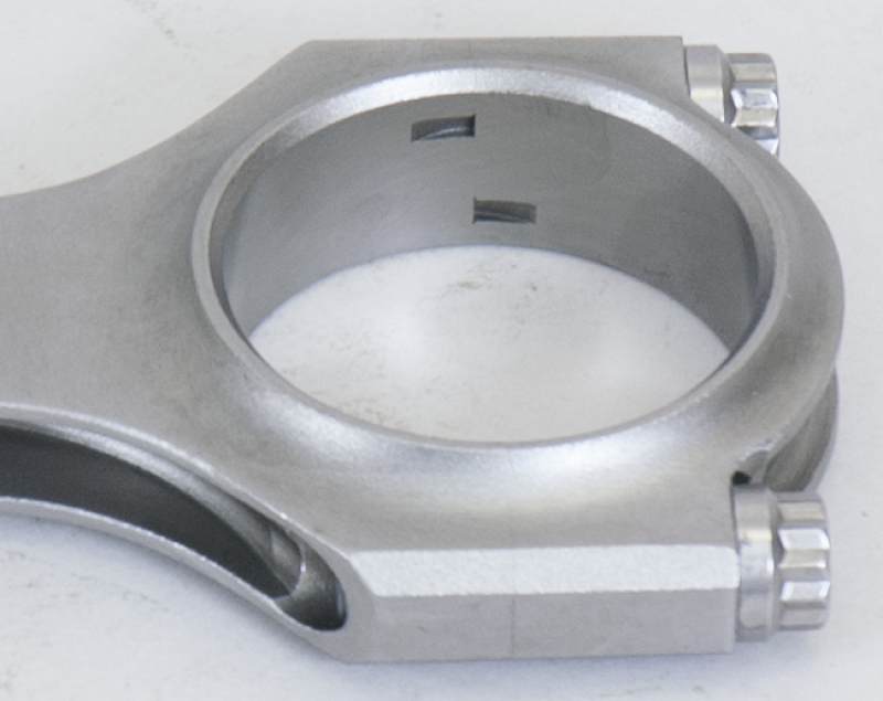 Eagle Chevrolet small block H-beam connecting rods with ARP L19 bolts for 8-cylinder engines, set of 8, shown in the image.