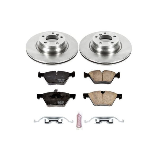 PowerStop OE brake kit for 2006 BMW 330xi front, includes brake rotors and pads, designed for optimal stopping power.