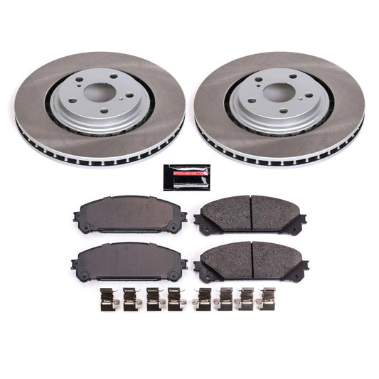PowerStop semi-coated front brake rotor kit for Toyota Sienna 2011-2020, performance brake kit with high-quality rotors.