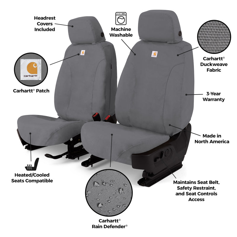 Covercraft Carhartt gravel seat cover for Subaru Crosstrek and Impreza, custom-fit protective fabric for vehicle seats