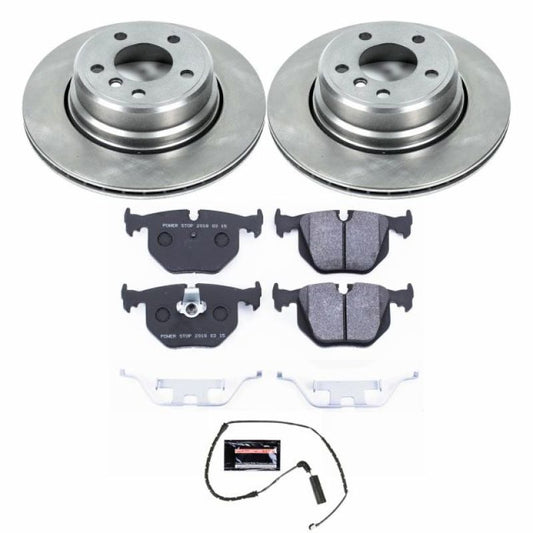 PowerStop rear track day brake kit installed on a BMW X5, showcasing high-performance brake components for enhanced stopping power.
