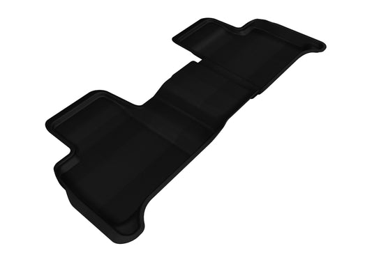 Black 3D MAXpider rubber floor mats for 2012-2018 Mercedes-Benz GLE, GLS, and ML-Class second row interior.