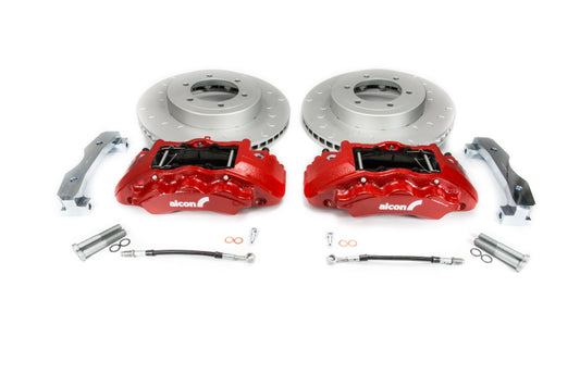 Alcon big brake kit for Toyota Tacoma with 17-inch wheels, 352x30mm rotors, 6-piston calipers, red finish, front installation