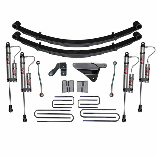 Skyjacker 6-inch lift kit for 1999-2003 Ford F-250 V10 trucks, showing suspension components and lifted vehicle stance.