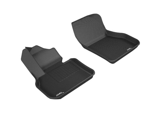 Black 3D MAXpider rubber floor mat for 2017-2019 Mini Countryman first row, featuring textured surface and custom fit.