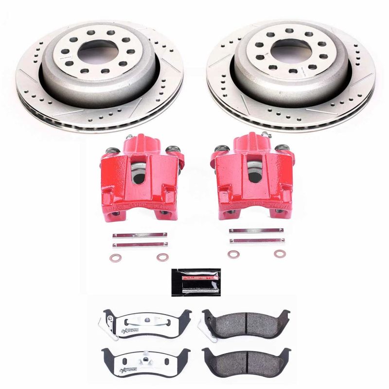PowerStop Z26 Street Warrior brake kit with rear calipers for Lincoln Town Car 2003-2011, performance brake system upgrade.