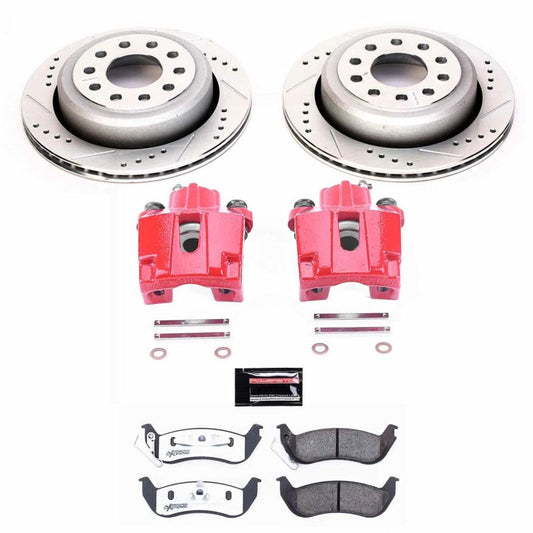 PowerStop Z26 Street Warrior brake kit with rear calipers for Lincoln Town Car 2003-2011, performance brake system upgrade.