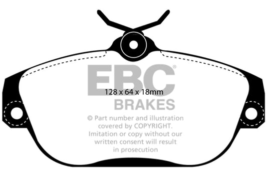 EBC Ultimax2 front brake pads for Volvo 740 2.3 (ABS), Girling OE style brake pads with metal backing for reliable stopping power.