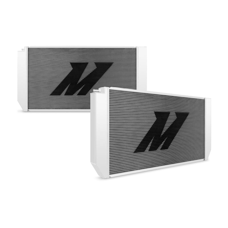 Mishimoto radiator for 1994-2000 Chevrolet C/K2500 with 6.5L Turbo Diesel engine, showing the aluminum core and mounting features.