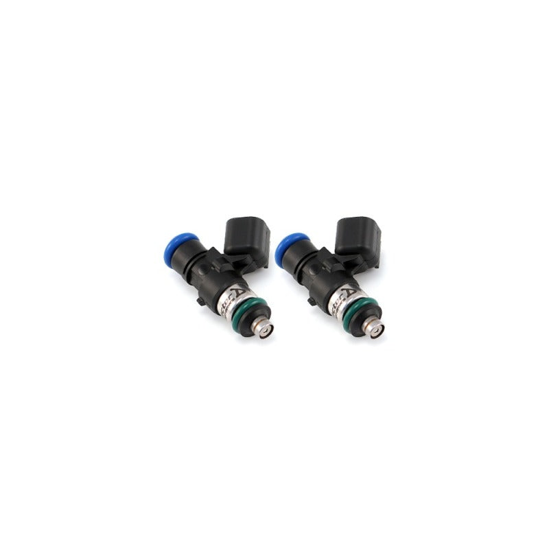 Injector Dynamics 1750-XDS fuel injectors, 34mm length with 14mm top and lower O-rings, set of 2 for 2-cylinder engines.