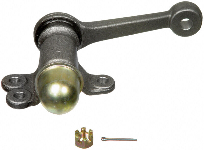 Moog control arm for Toyota Pickup 84-88, featuring idler and pitman arm components, with visible metal and rubber bushings.