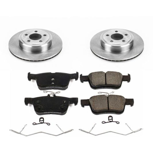 PowerStop OE rear brake kit for Ford Escape 2017-2019, including brake rotors and pads, designed for reliable stopping performance.