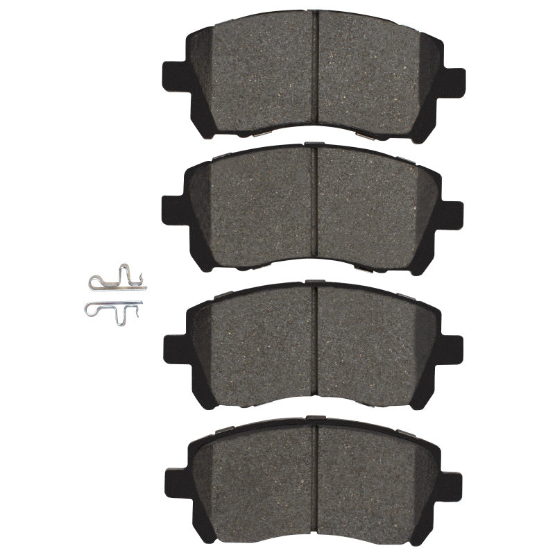 R1 Concepts OE semi-metallic brake pads for Subaru Legacy 97-03, front replacement brake pads with metal backing and friction material