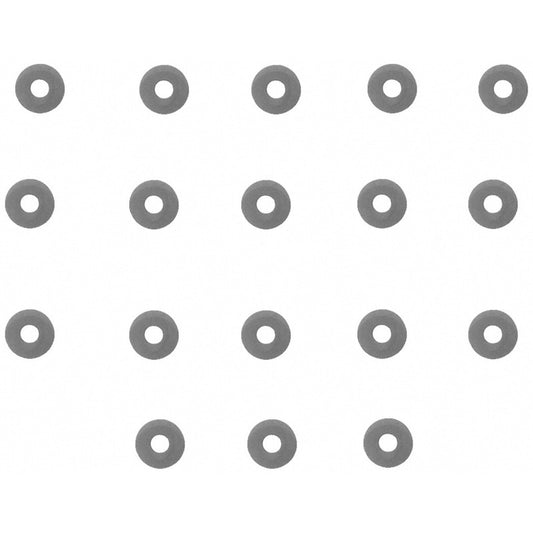Fel-Pro Nissan Xterra engine valve cover grommet set, includes multiple rubber grommets for valve cover sealing.
