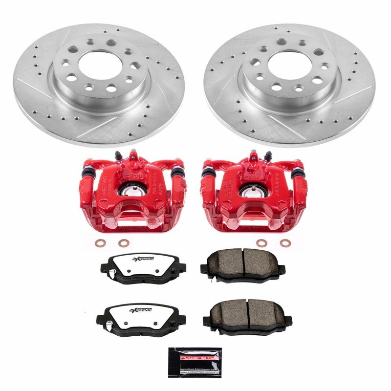 PowerStop 16-18 Fiat 500X rear Z36 truck and tow brake kit with calipers, featuring performance brake components.