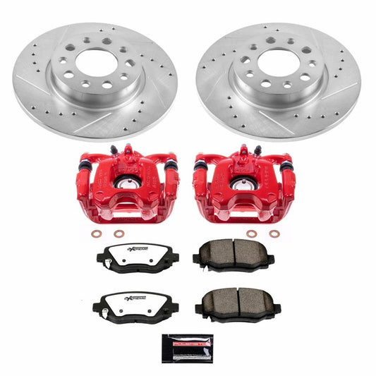 PowerStop 16-18 Fiat 500X rear Z36 truck and tow brake kit with calipers, featuring performance brake components.