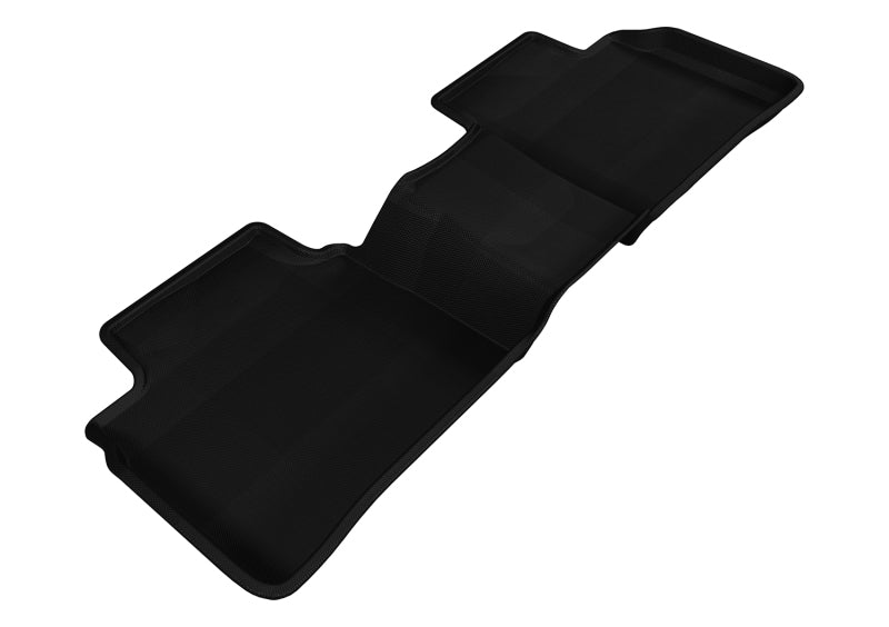 Black 3D MAXpider Kagu 2nd row rubber floor mats for Nissan Altima 2013-2018 sedan, showing textured surface and fit in vehicle interior.