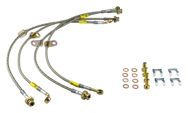 Goodridge stainless steel brake line kit for Chevrolet Camaro ZL1, showing durable braided lines and fittings for improved braking performance.