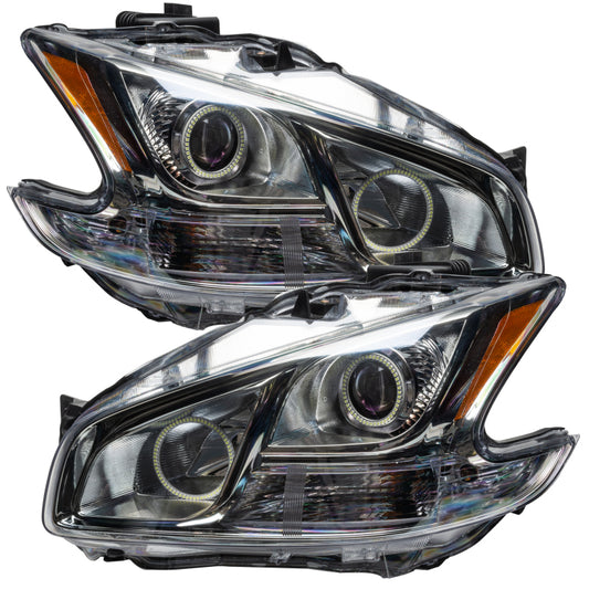 Oracle Nissan Maxima 2009-2013 Chrome ColorSHIFT SMD Headlights without Controller, showcasing sleek headlight design and chrome finish.