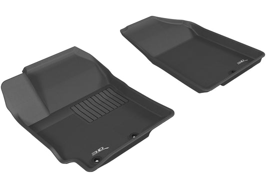 Black 3D MAXpider rubber floor mat for 2012-2017 Kia Rio and Rio5 first row, durable and custom-fit car interior protection.