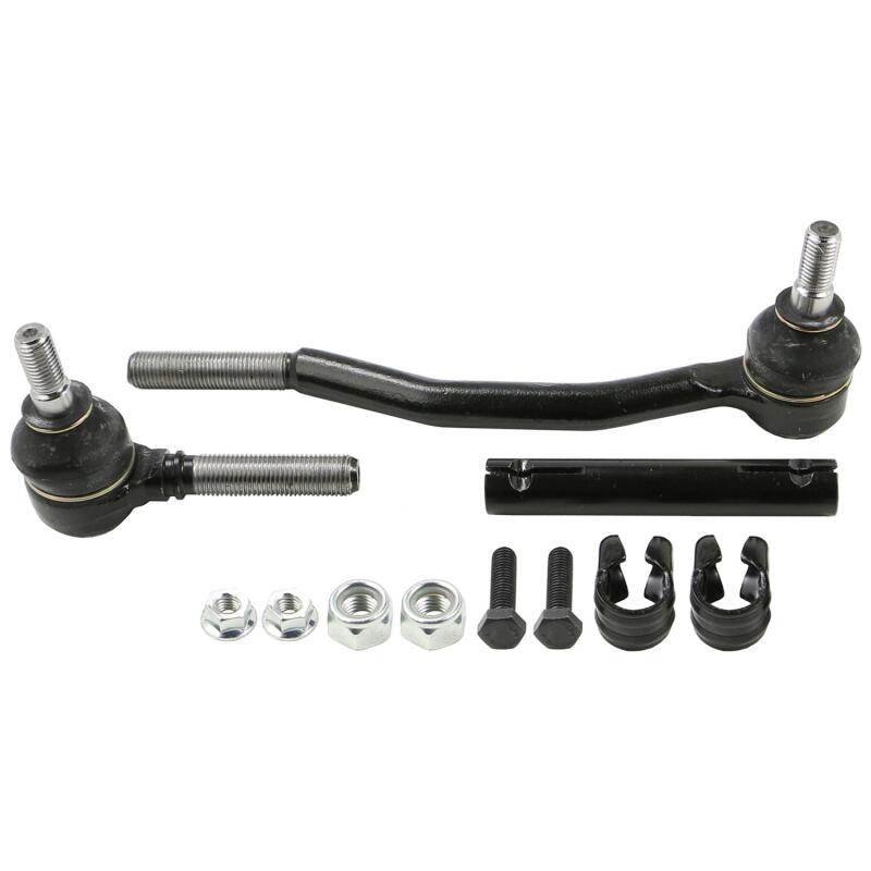 Moog front left tie rod for Cadillac Catera 1997-2001, showing close-up of the automotive part with metal components and joints.